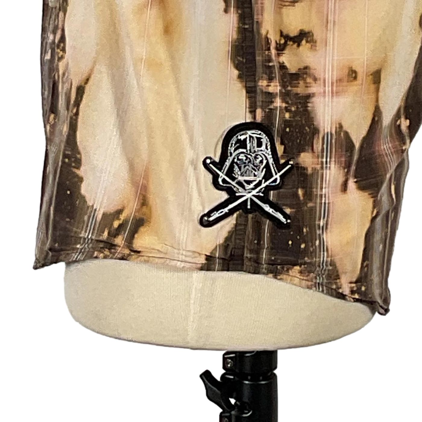 BABY JODA Custom Men's Sleeveless shirt, close-up view, showcasing its unique design crafted from pre-owned materials, reflecting DEVIOUS SAINT's bold and distinctive style.