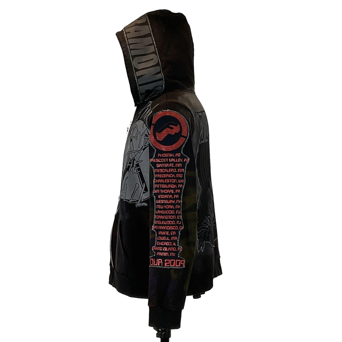 DEVIOUS SAINT BLACK SABBATH Custom Men's Hoodie featuring a distinctive black patch design, medium size, highlighting wearable art that embodies unique character and passion.