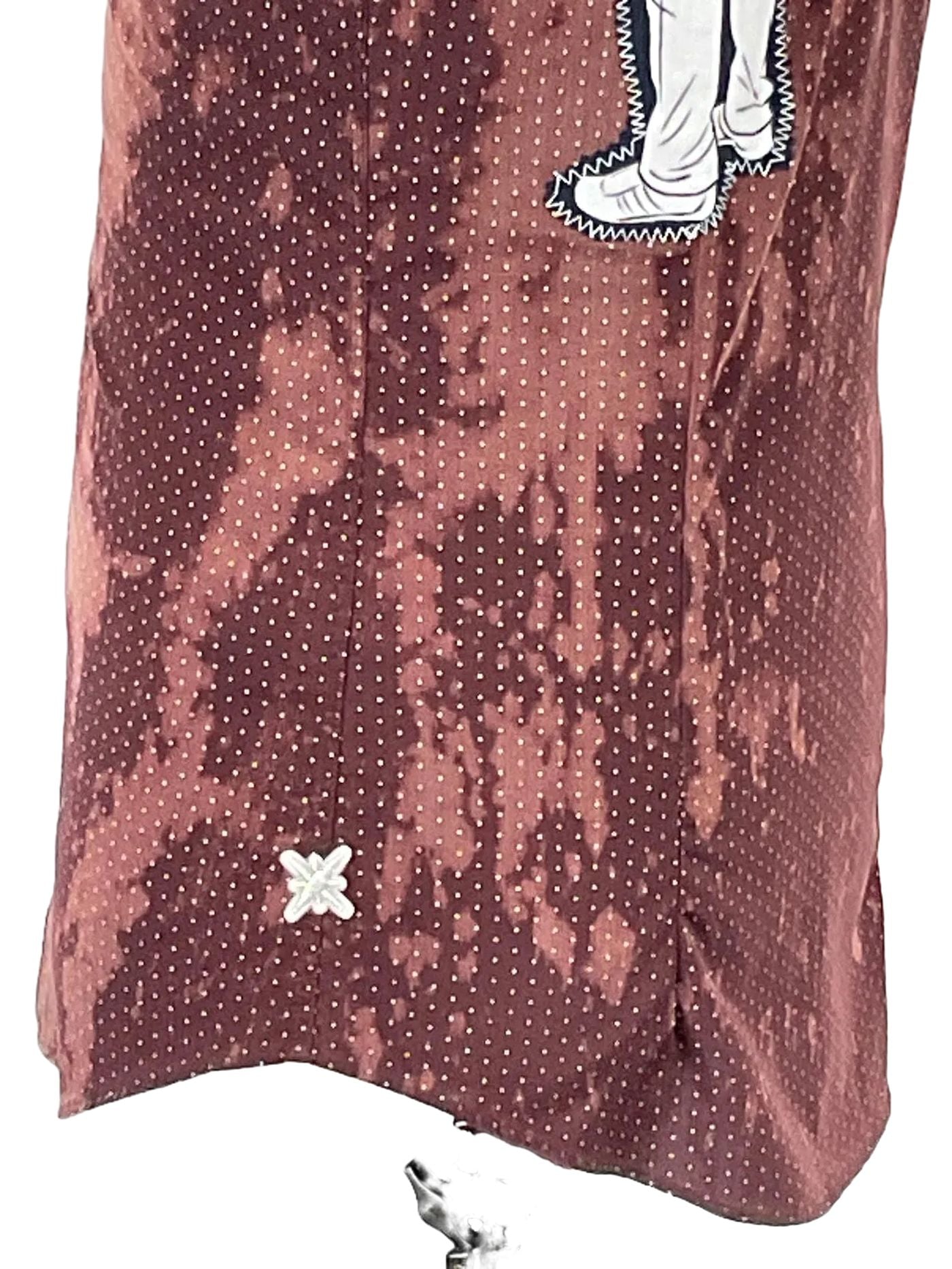 GET IN THERE Men's Custom Sleeveless Shirt featuring a red base with white dots, highlighting a unique design aligned with DEVIOUS SAINT's bold and distinctive style.