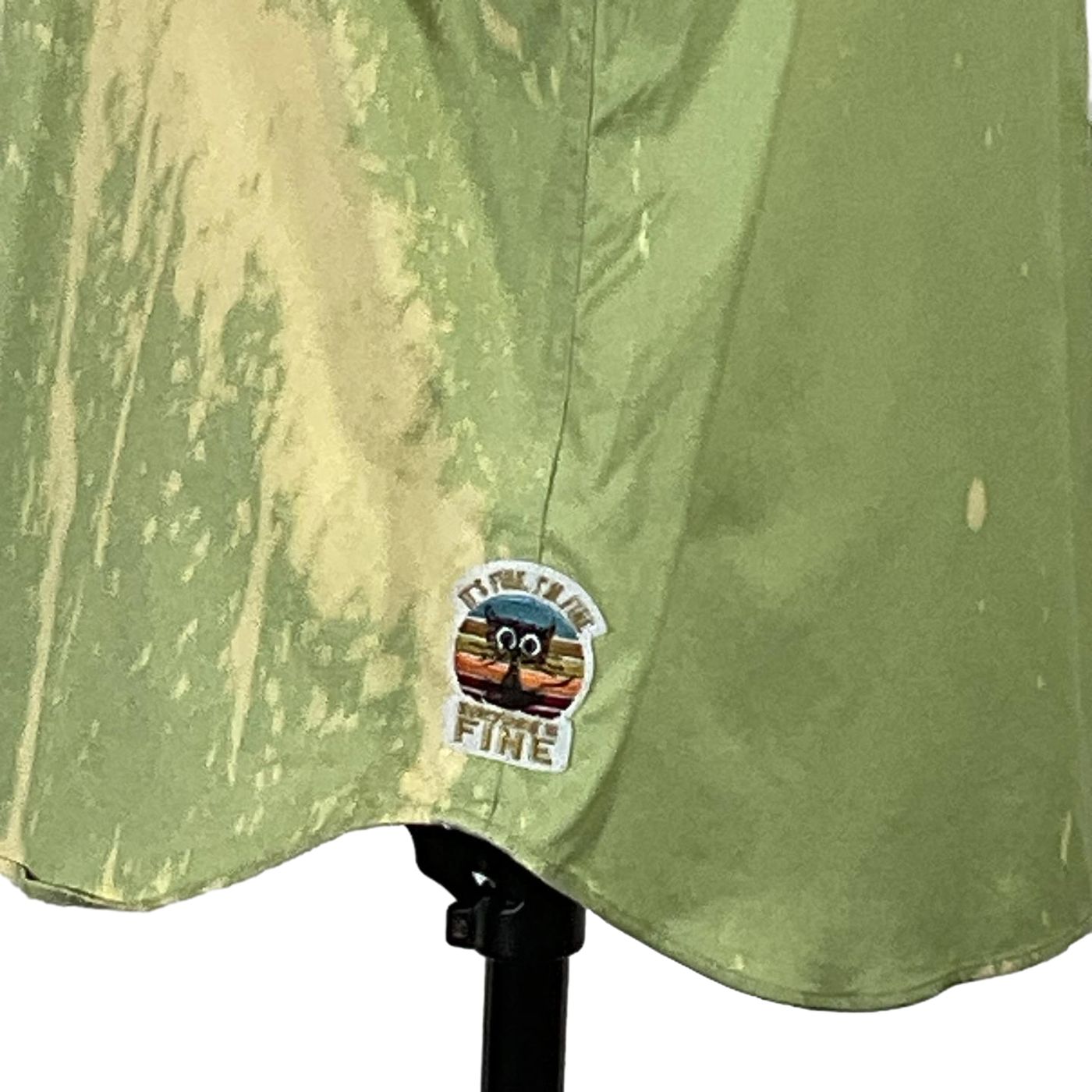 Men's custom sleeveless green shirt with cartoon character, titled THANK YOU FOR LEAVING ME..., by DEVIOUS SAINT, showcasing unique wearable art.