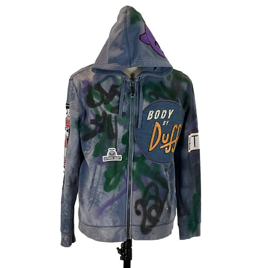 BOY ANIME Custom Men's Hoodie featuring graffiti-inspired designs, hood, and zipper, embodying bold, distinctive artistry.