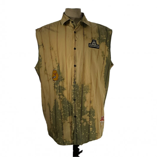 BABY YODA Custom Men's Sleeveless tank on mannequin, showcasing Star Wars character design. Ideal for casual or workout wear, emphasizing comfort and fandom.