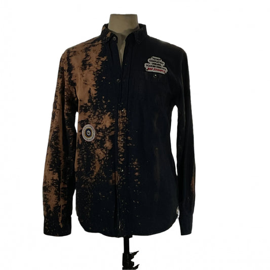 Men's custom long-sleeve flannel shirt on mannequin, showcasing relaxed, cozy style perfect for effortless, laid-back wear.