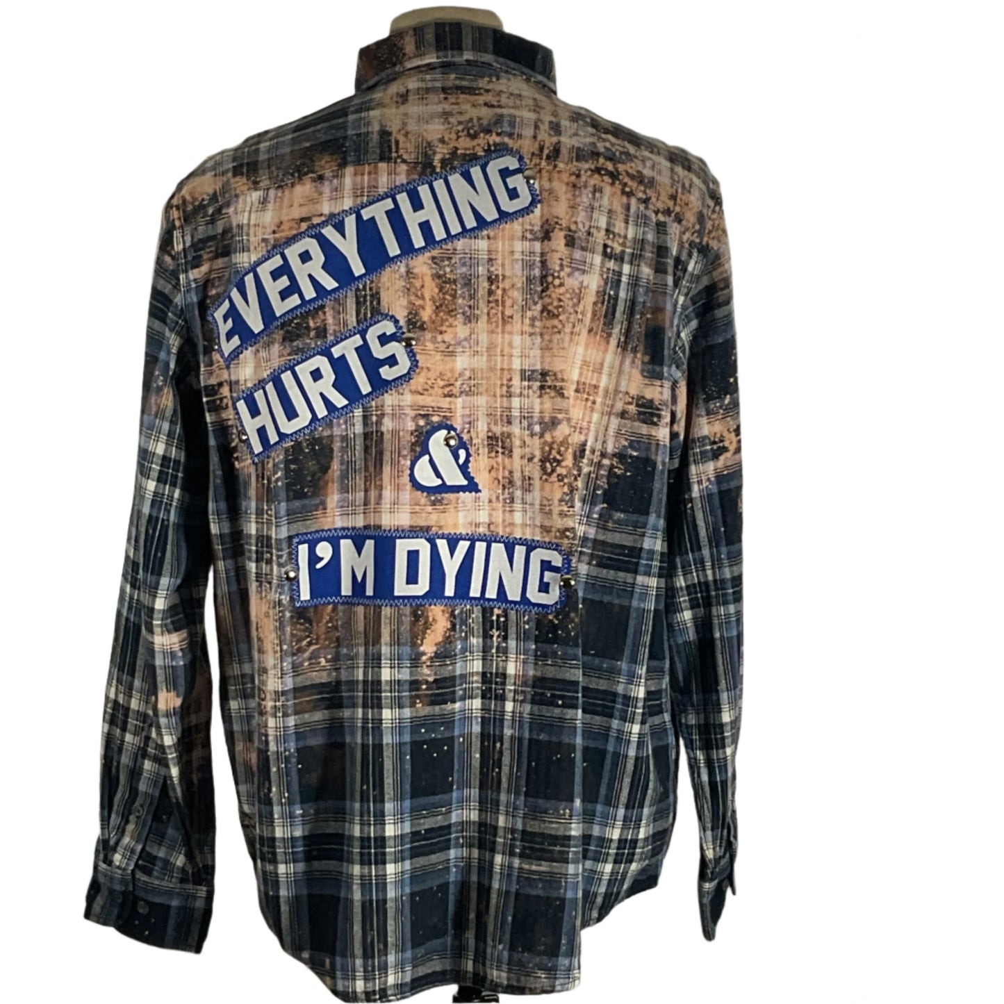 Iron Maiden Men's Custom Long-Sleeve Flannel Shirt in 3XL, showcasing a bold rugged design, perfect for making a statement.